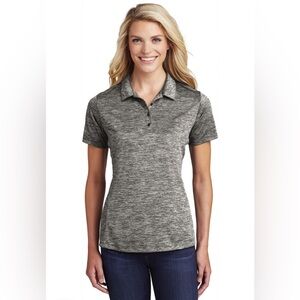 5 for $25 NEW Black Heathered Polo Shirt NWOT Short Sleeve Women's Golf